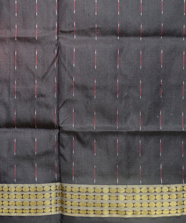 Black Multi Colour Silk Handloom Bomkai Half Saree