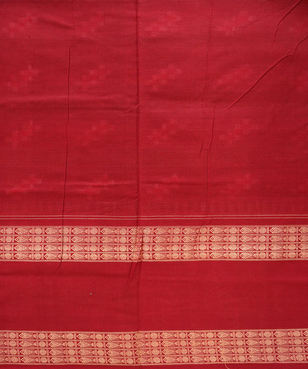 Black falu red cotton handloom sambalpuri saree