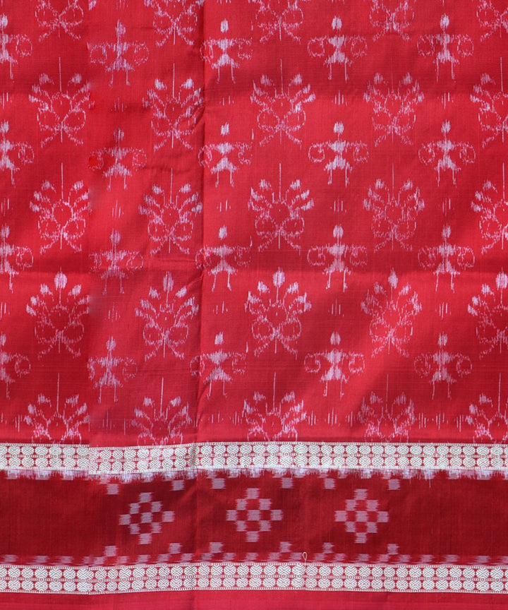 Cyan Blue Dark Red Silk Handloom Sambalpuri Saree