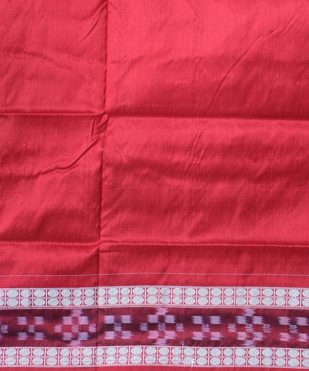 Black Dark Red Silk Handloom Sambalpuri Saree