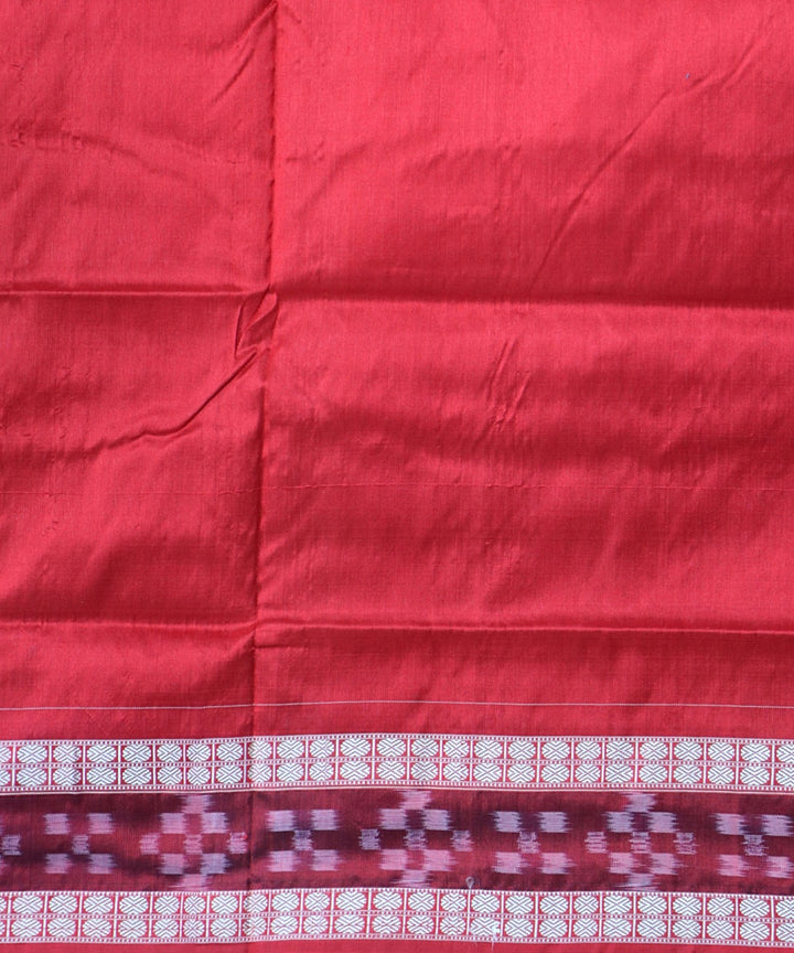Black Dark Red Silk Handloom Sambalpuri Saree