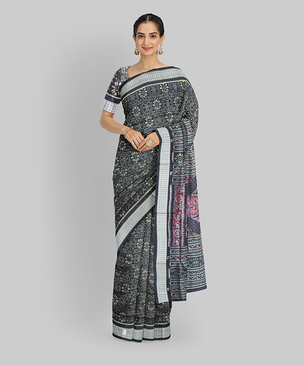 Black Silk Handloom Sambalpuri Saree