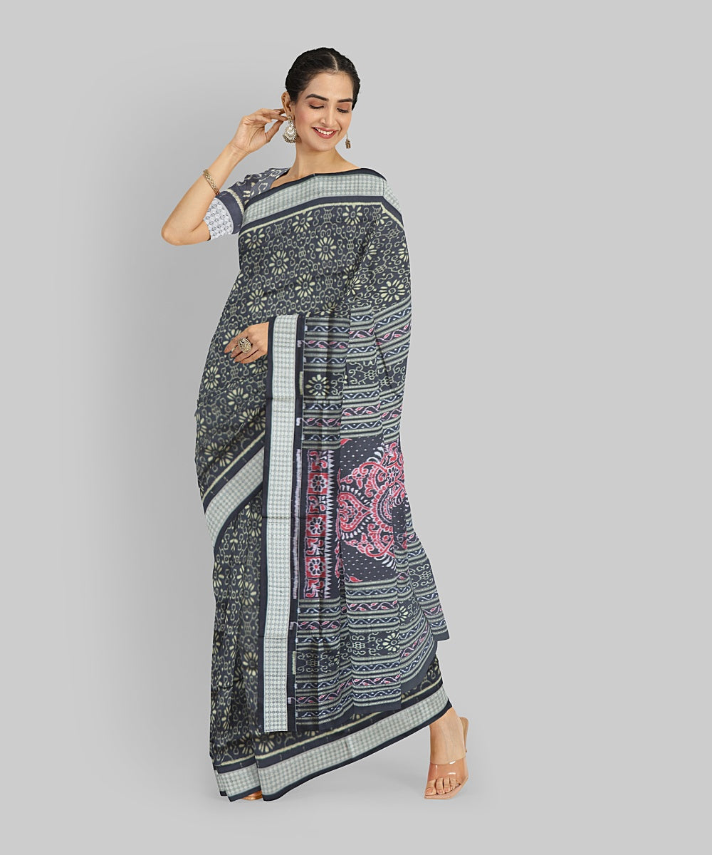 Black Silk Handloom Sambalpuri Saree
