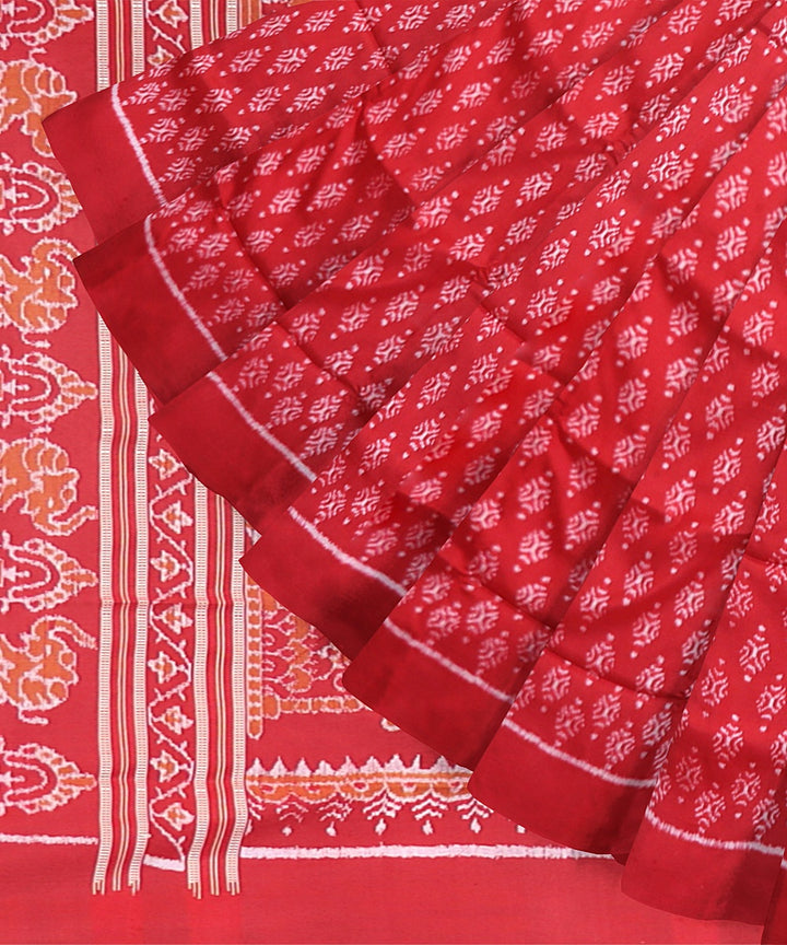 Red Silk Handloom Sambalpuri Saree
