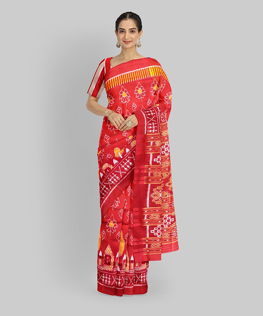 Red Silk Handloom Khandua Saree