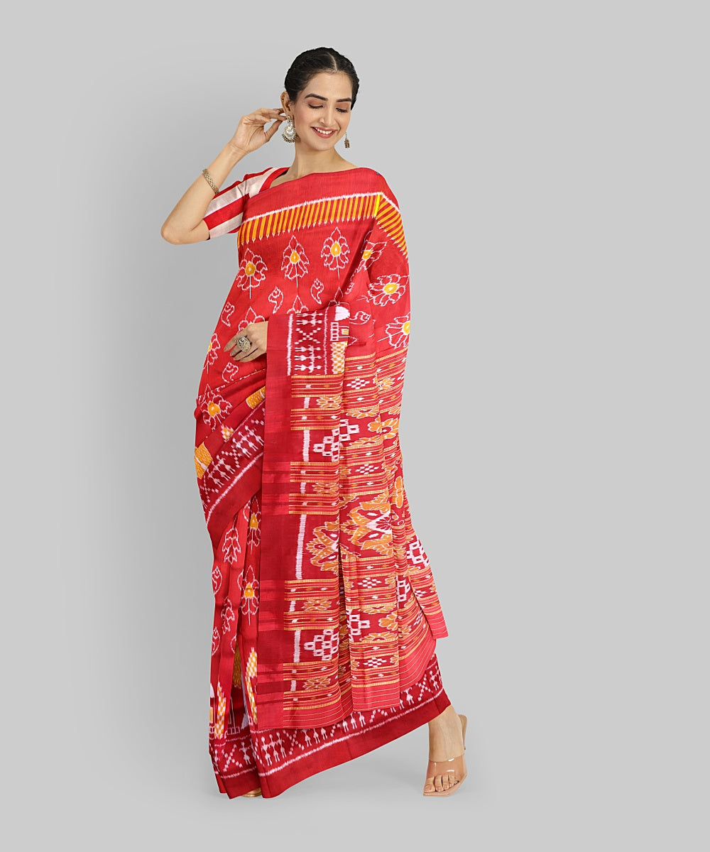 Red Silk Handloom Khandua Saree