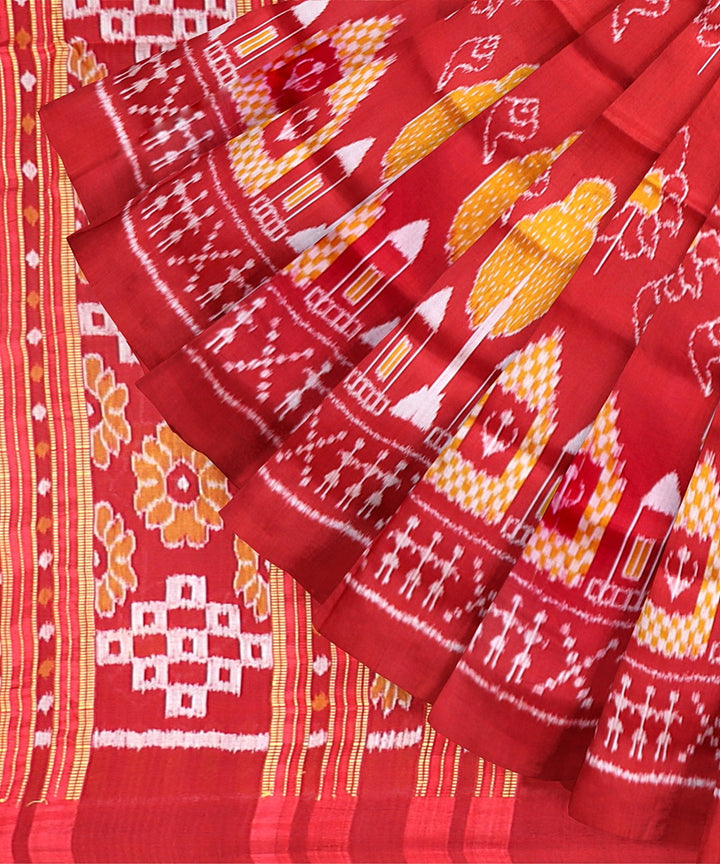Red Silk Handloom Khandua Saree