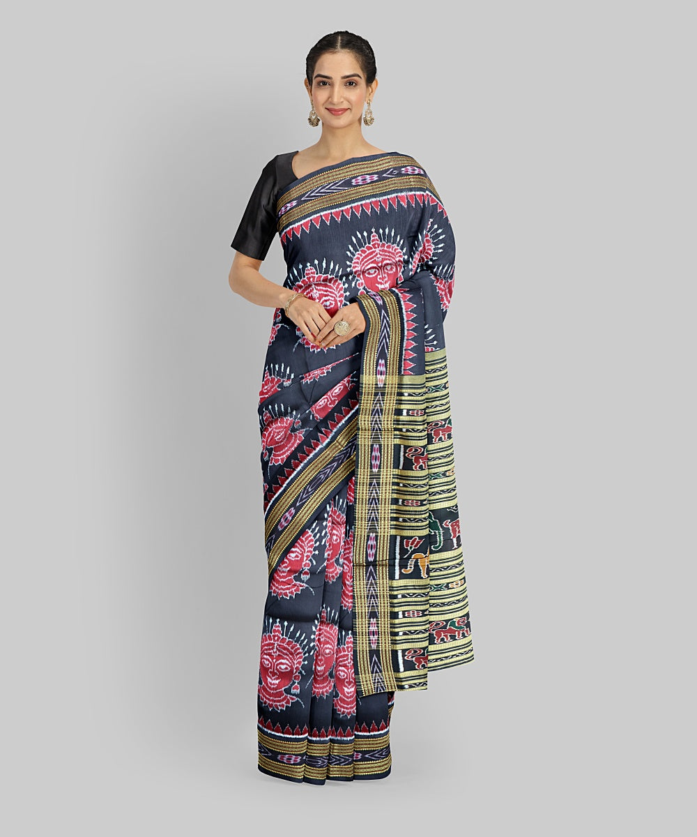 Black Silk Handloom Khandua Saree