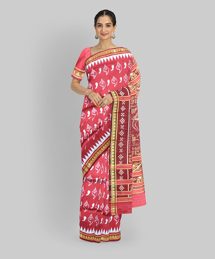 Red Silk Handloom Khandua Saree