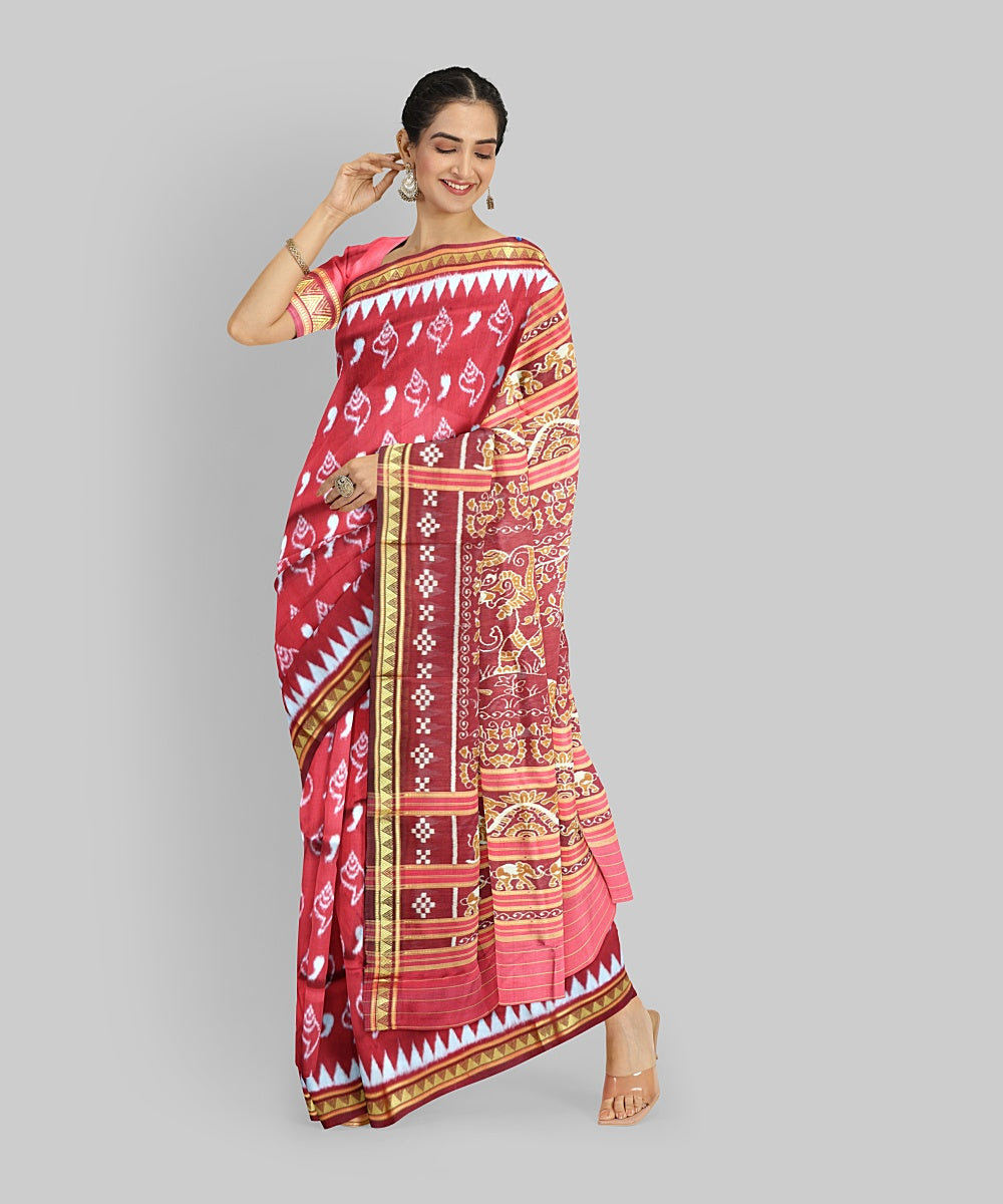Red Silk Handloom Khandua Saree