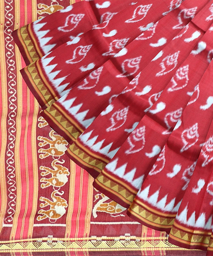 Red Silk Handloom Khandua Saree