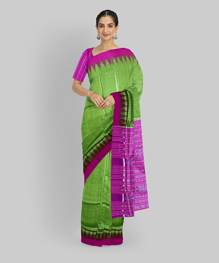 Teal Green Dark Magenta Silk Handloom Gopalpur Tussar Saree