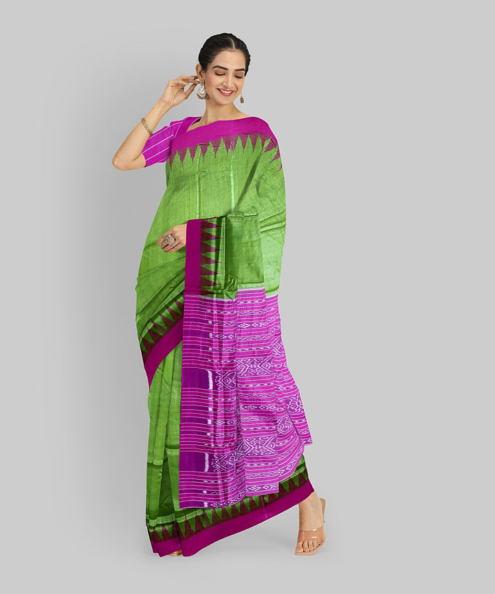 Teal Green Dark Magenta Silk Handloom Gopalpur Tussar Saree