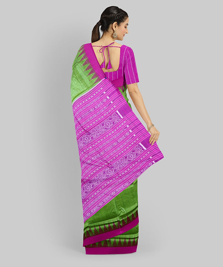 Teal Green Dark Magenta Silk Handloom Gopalpur Tussar Saree