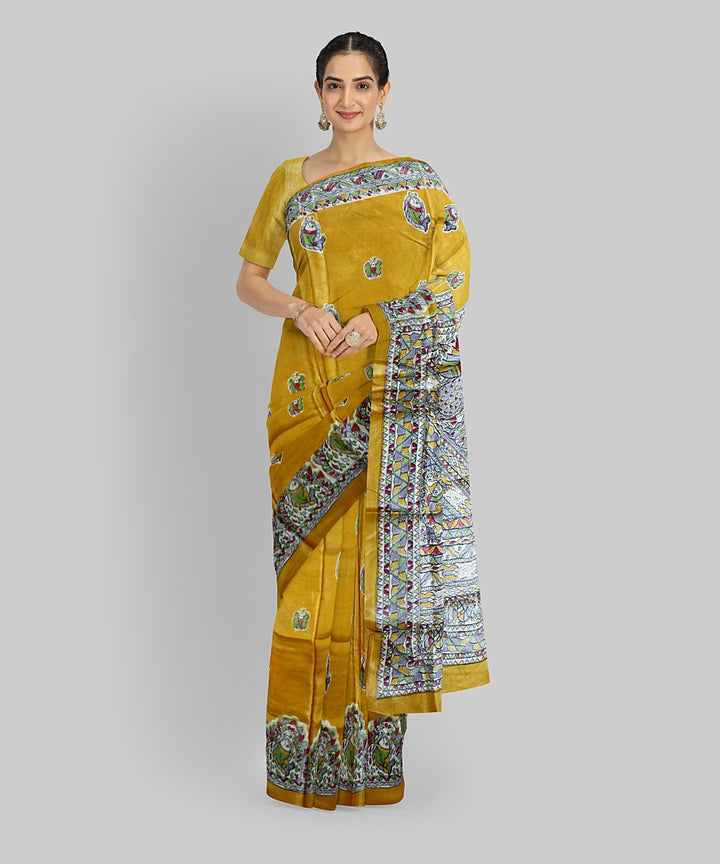 Yellow Silk Handloom Gopalpur Tussar Saree