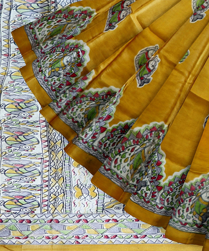 Yellow Silk Handloom Gopalpur Tussar Saree