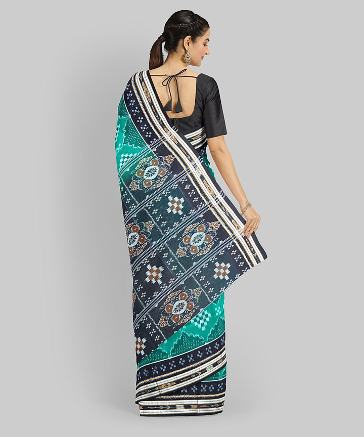 Green Black Cotton Handloom Nuapatna Saree