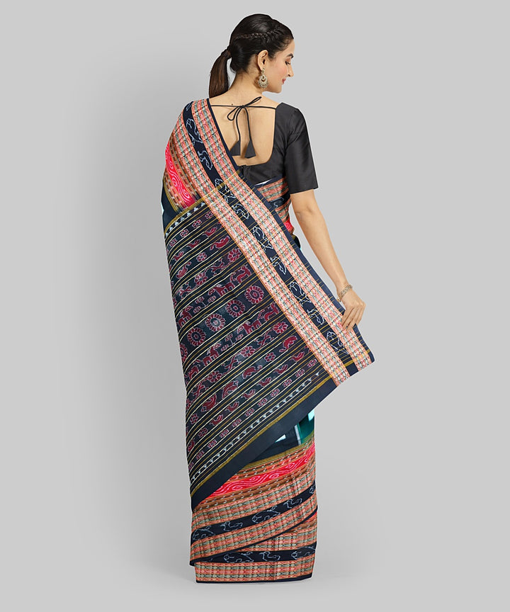 Dark Green Black Cotton Handloom Bichitrapuri Saree