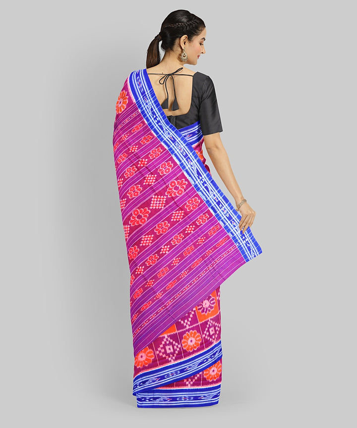 Multicolor CG Blue Cotton Handloom Nuapatna Saree