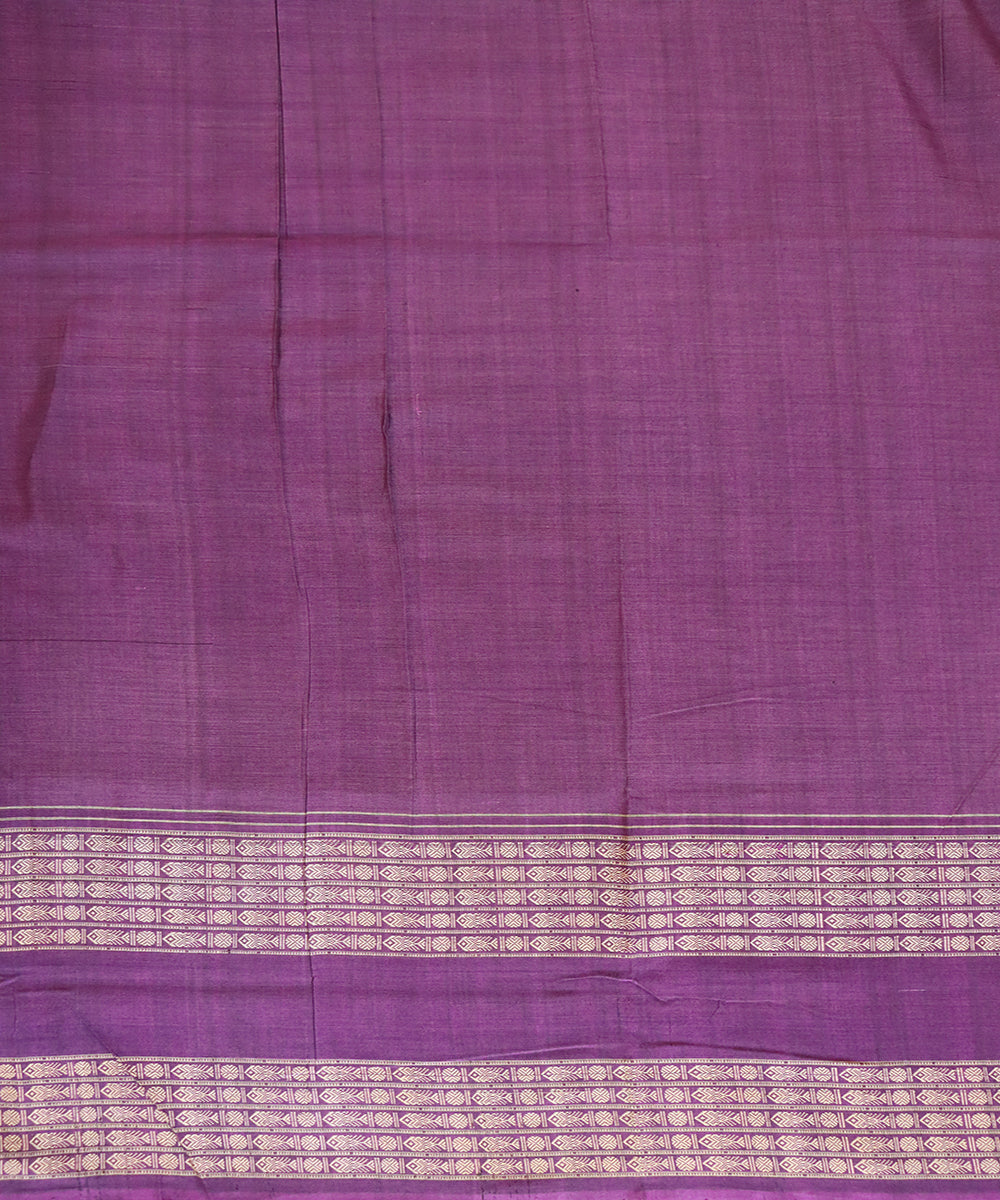 Black deep lilac cotton handloom sambalpuri saree