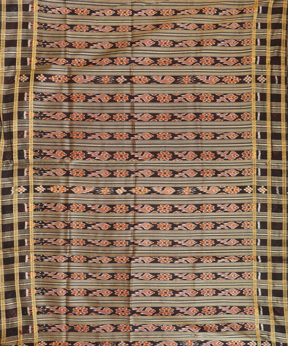 Red black silk handloom patli khandua saree
