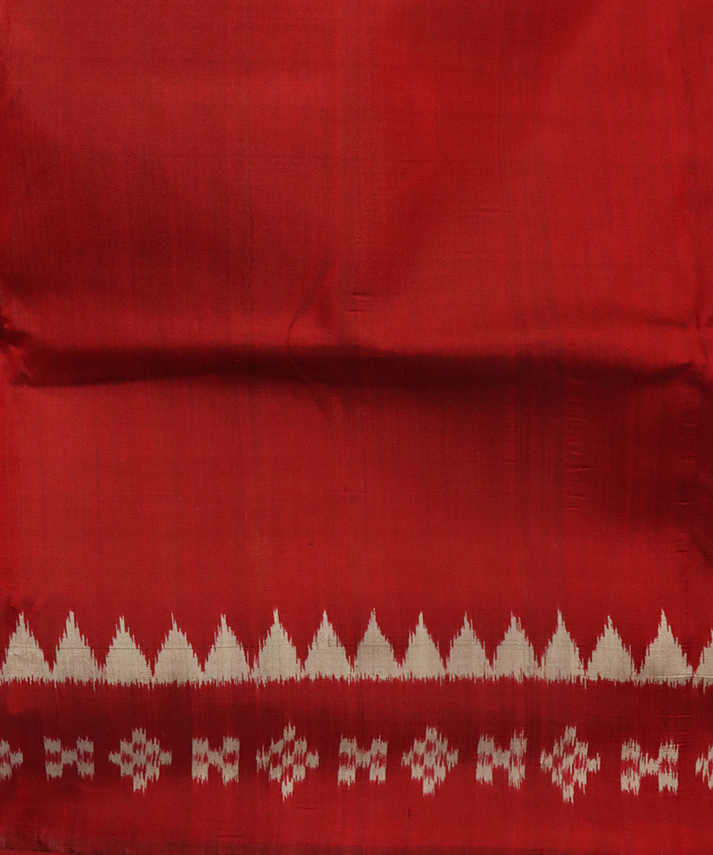 Dark green maroon silk handloom khandua saree
