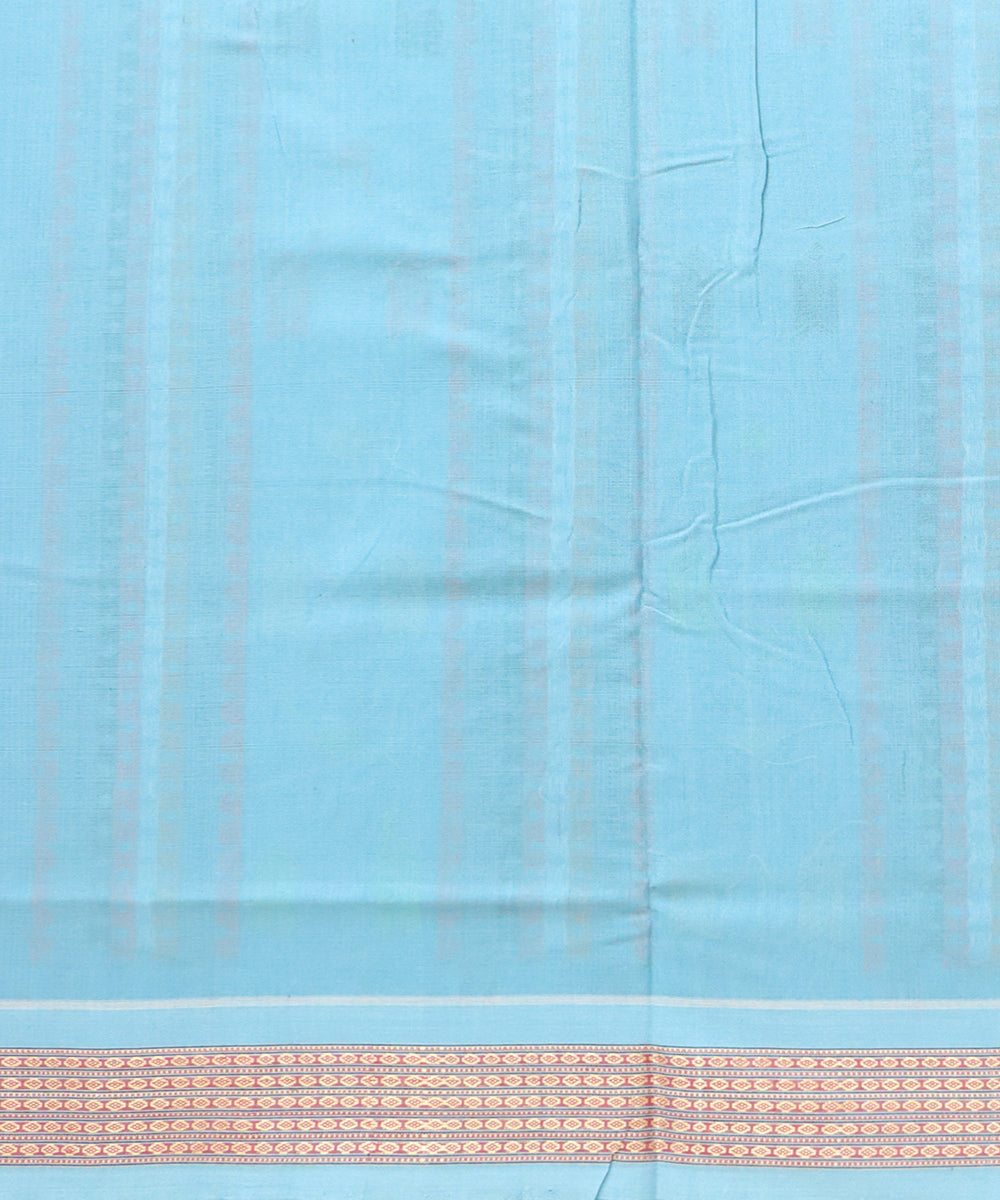 Black cyan process cotton handloom sambalpuri saree