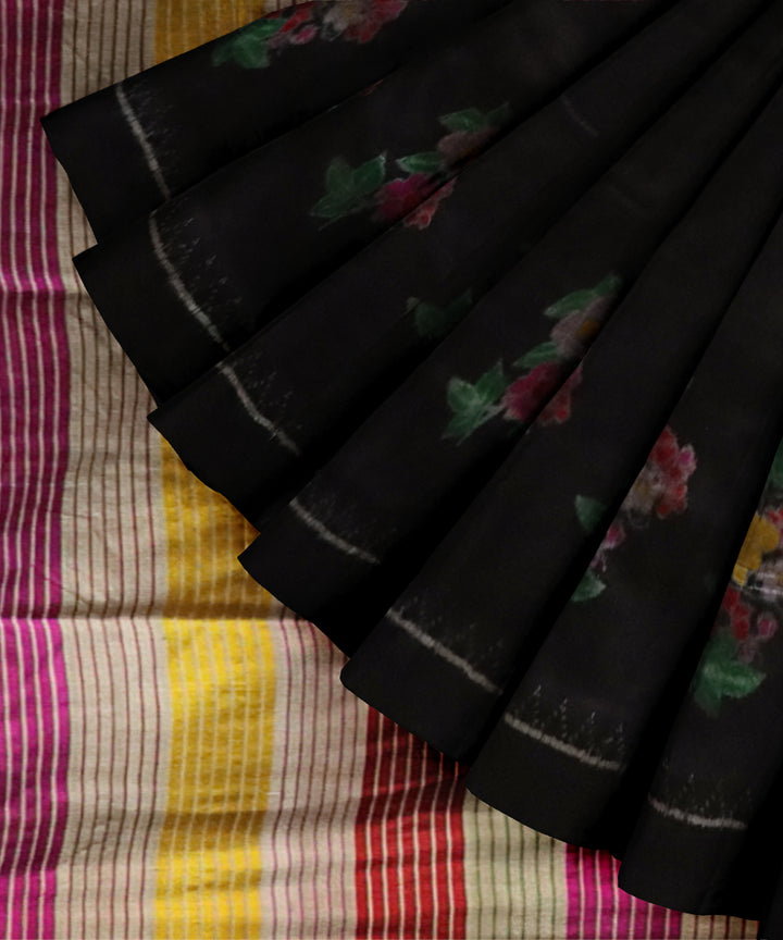 Black black silk handloom sambalpuri saree