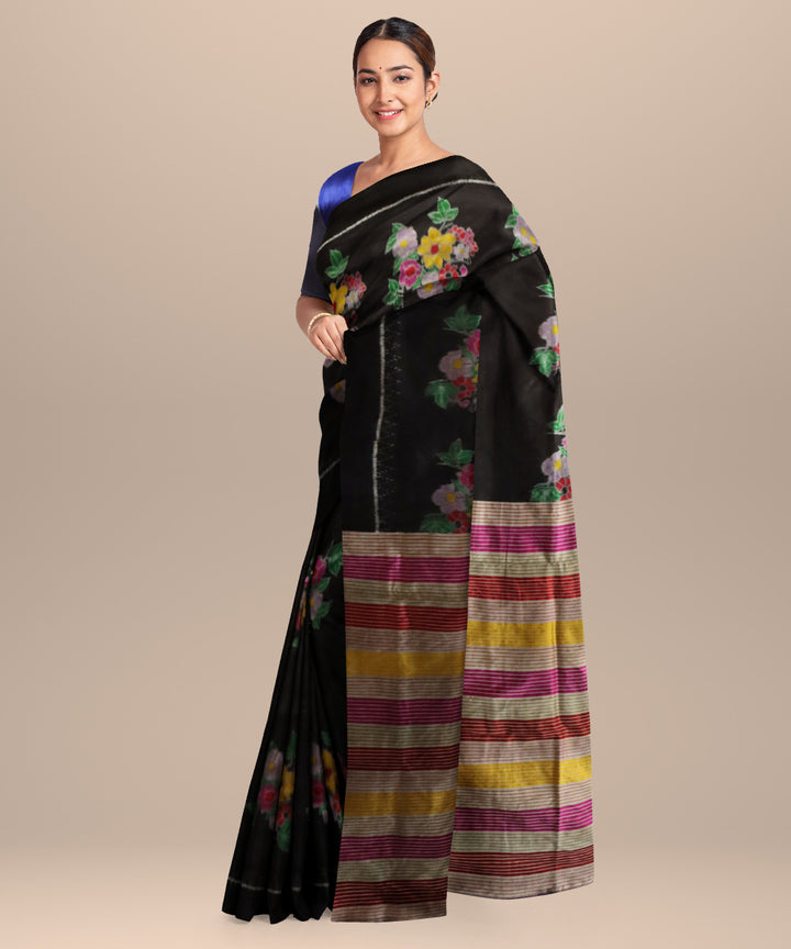 Black black silk handloom sambalpuri saree