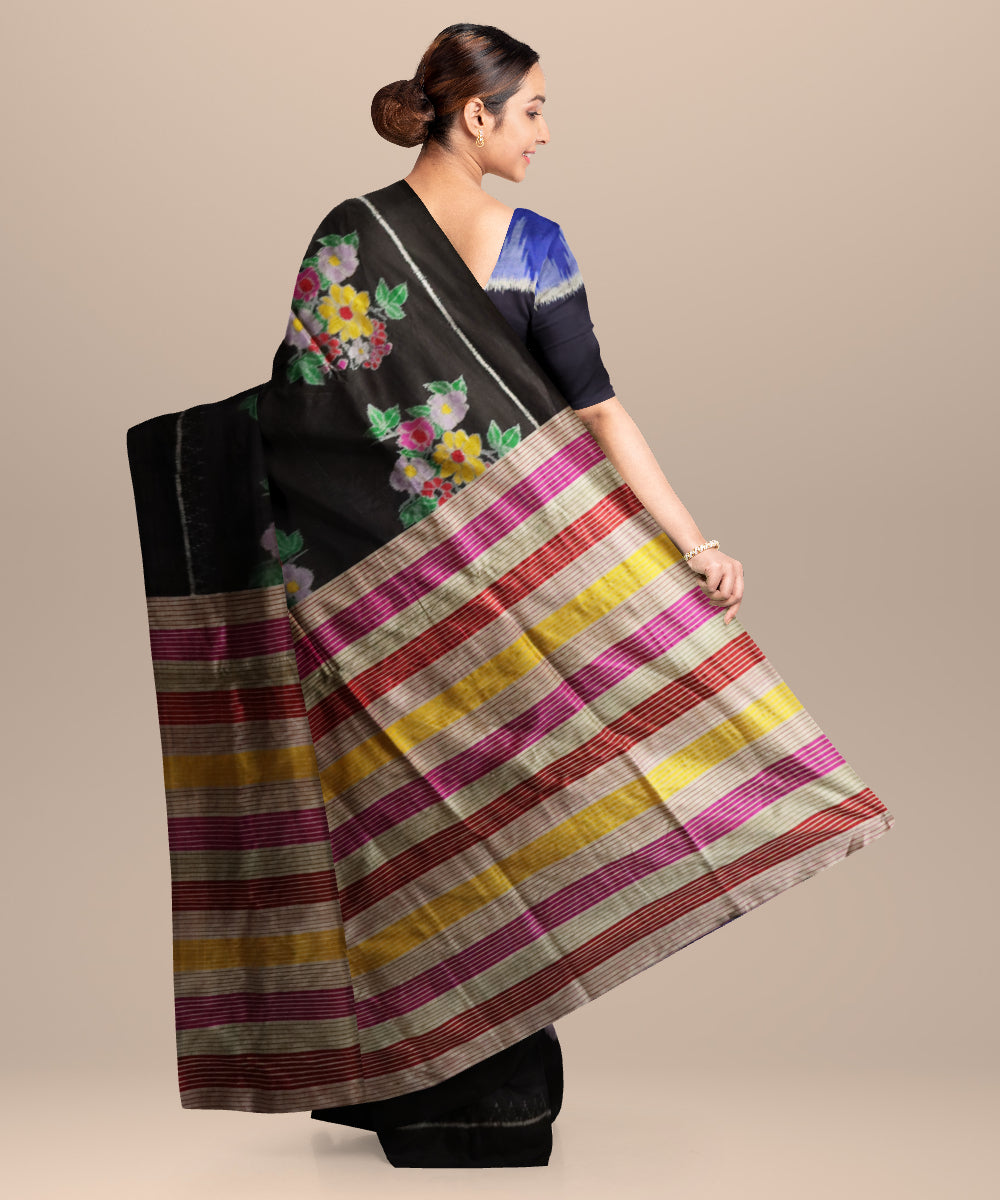 Black black silk handloom sambalpuri saree