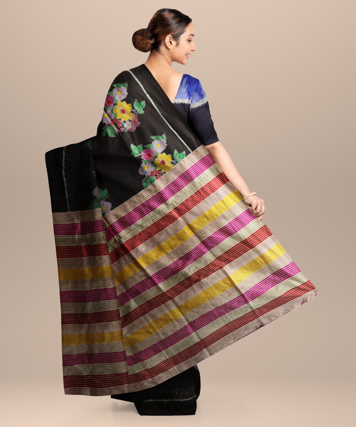 Black black silk handloom sambalpuri saree