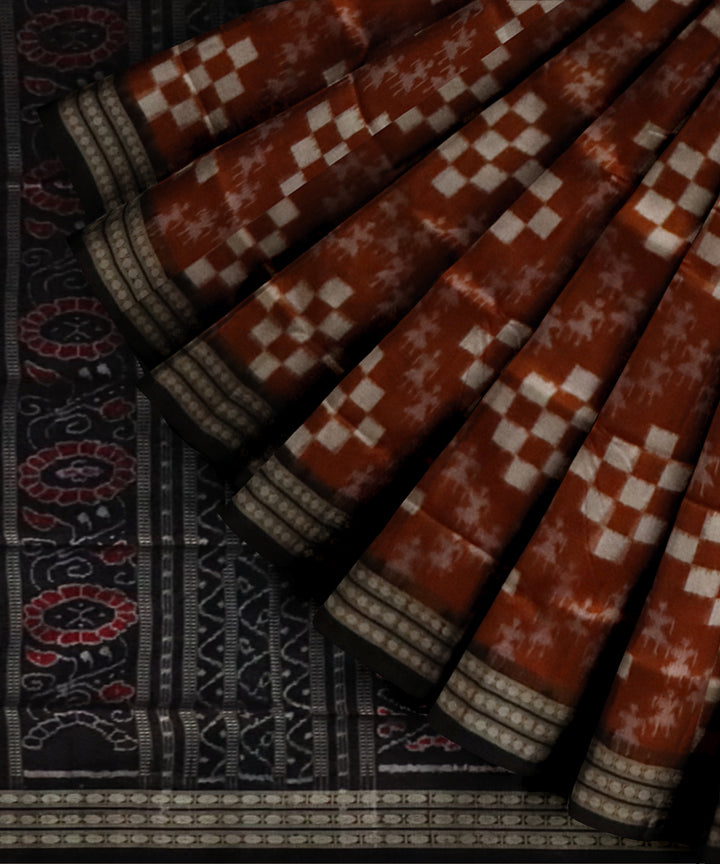 Bronze black silk handloom sambalpuri saree
