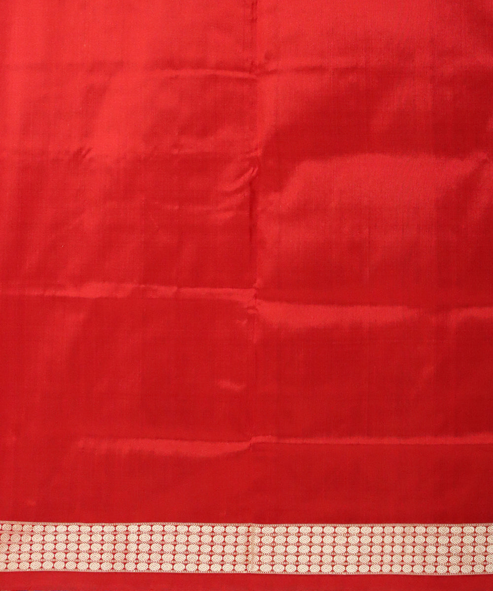 Electric ultramarine dark red silk handloom sambalpuri saree