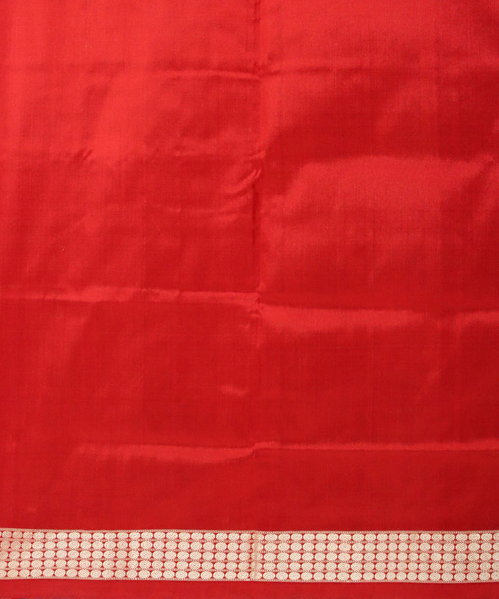 Electric ultramarine dark red silk handloom sambalpuri saree