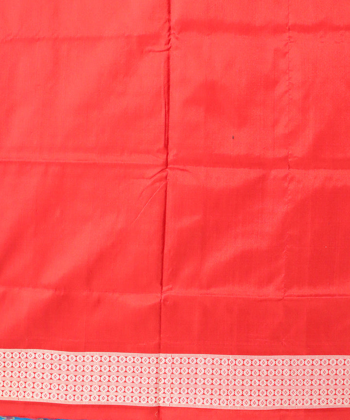 Denim blue maroon silk handloom sambalpuri saree