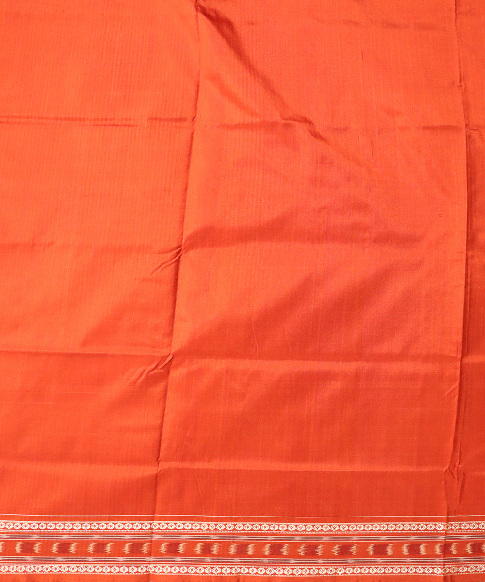 Dark salmon flame silk handloom bomkai saree