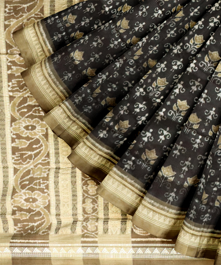 Black french bistre silk handloom sambalpuri saree