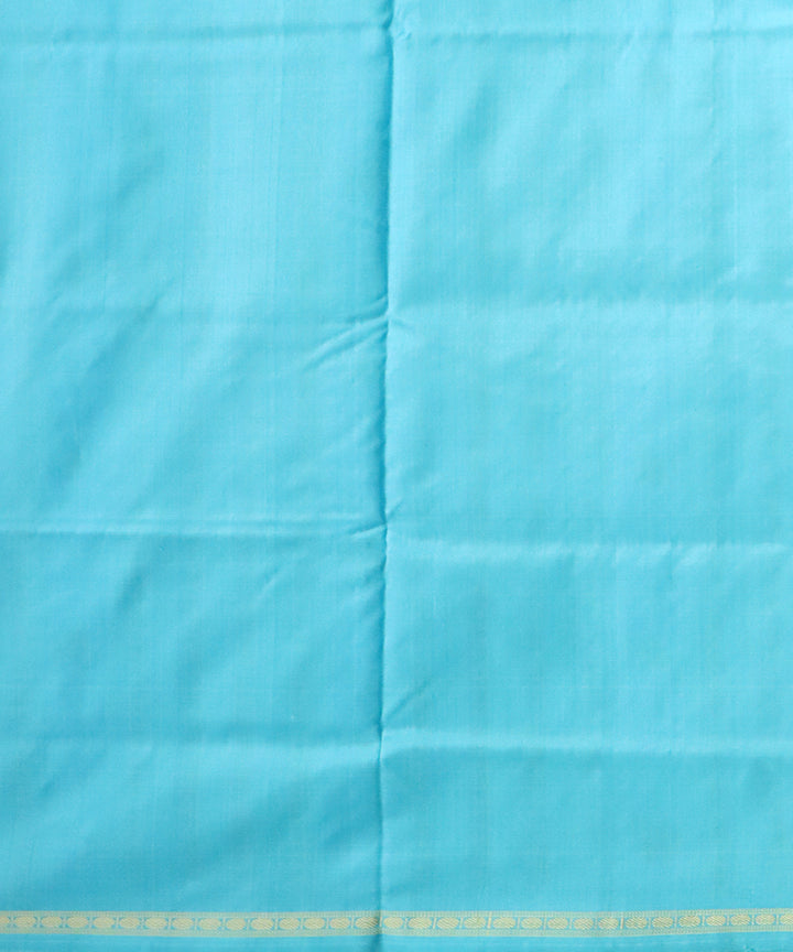 Azureish white azure silk handloom bomkai saree