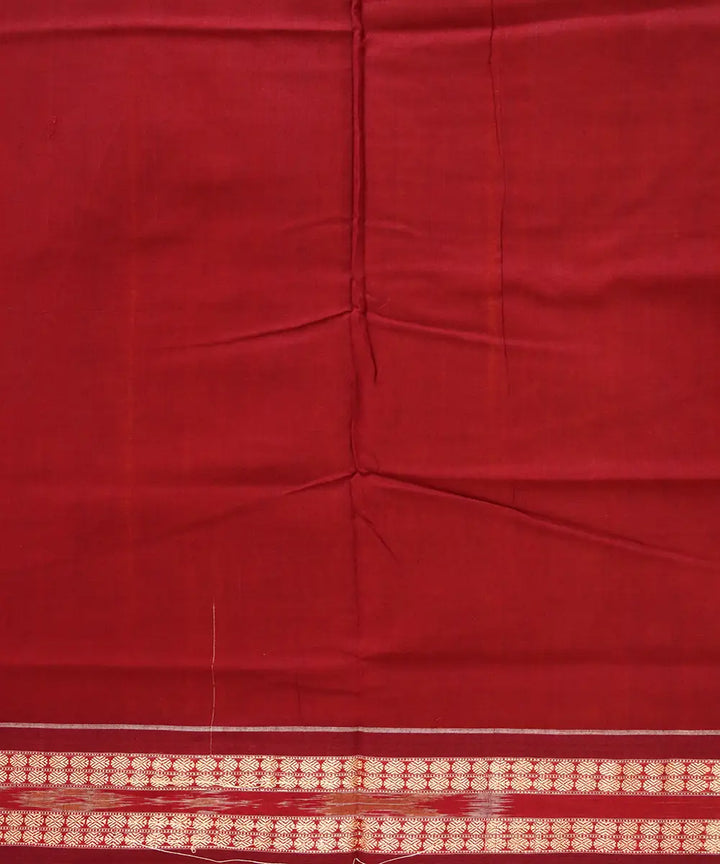 Carrot orange carmine cotton handloom sambalpuri saree