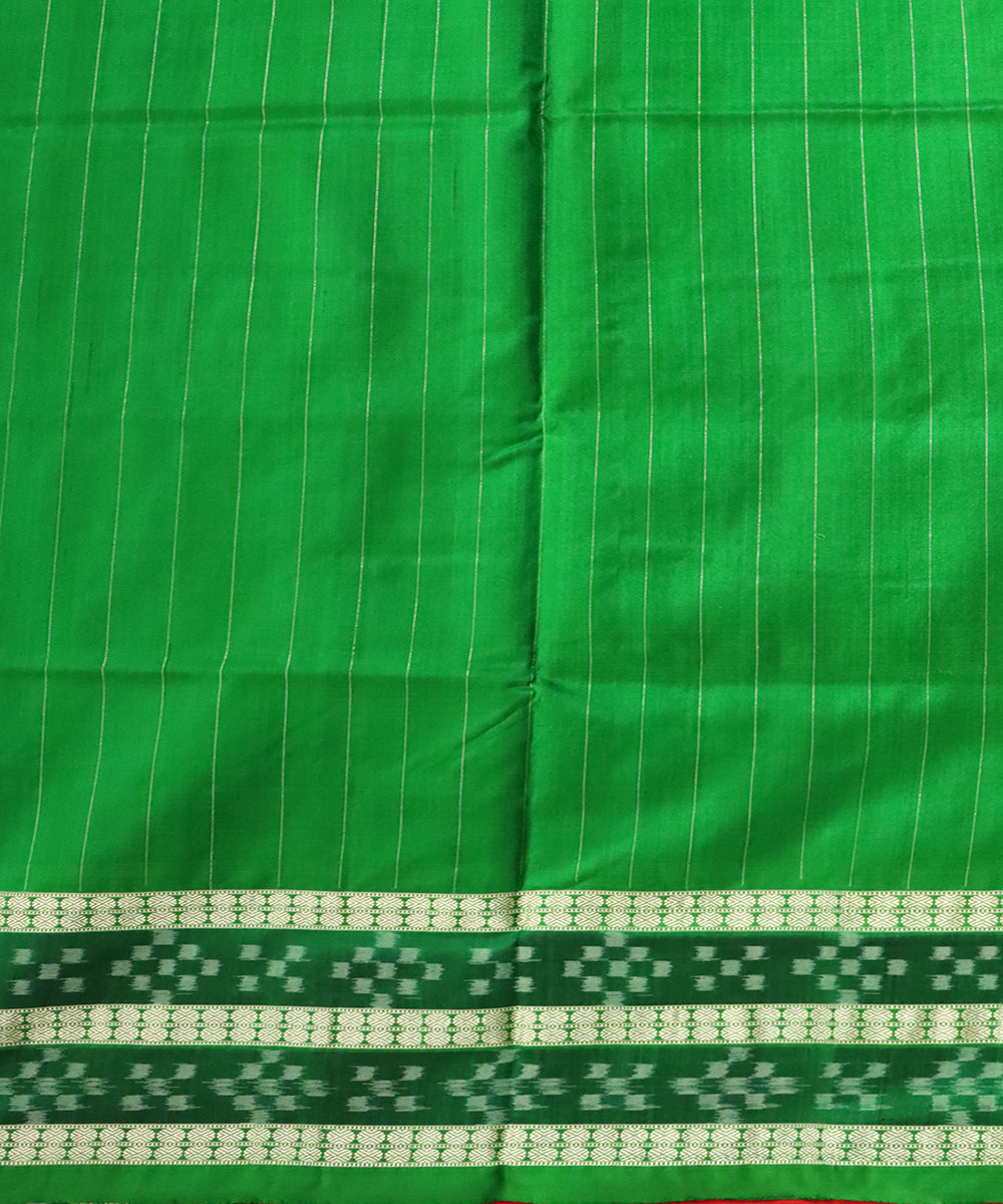 Red forest green silk handloom bomkai saree