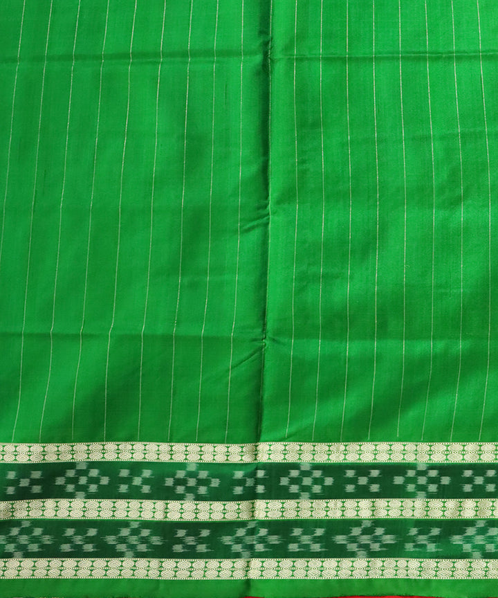 Red forest green silk handloom bomkai saree
