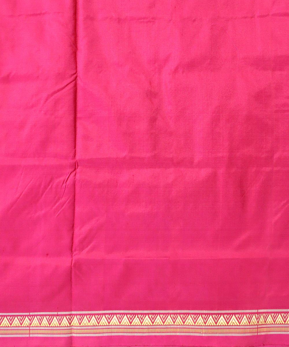 Cream purple silk handloom sambalpuri saree