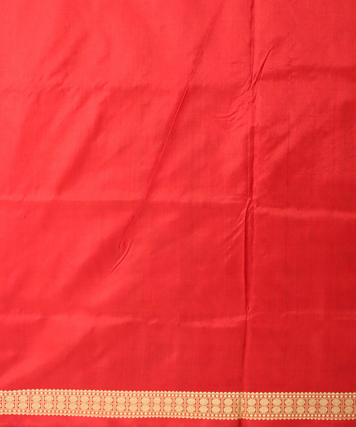 Bluebonnet dark red silk handloom bomkai saree