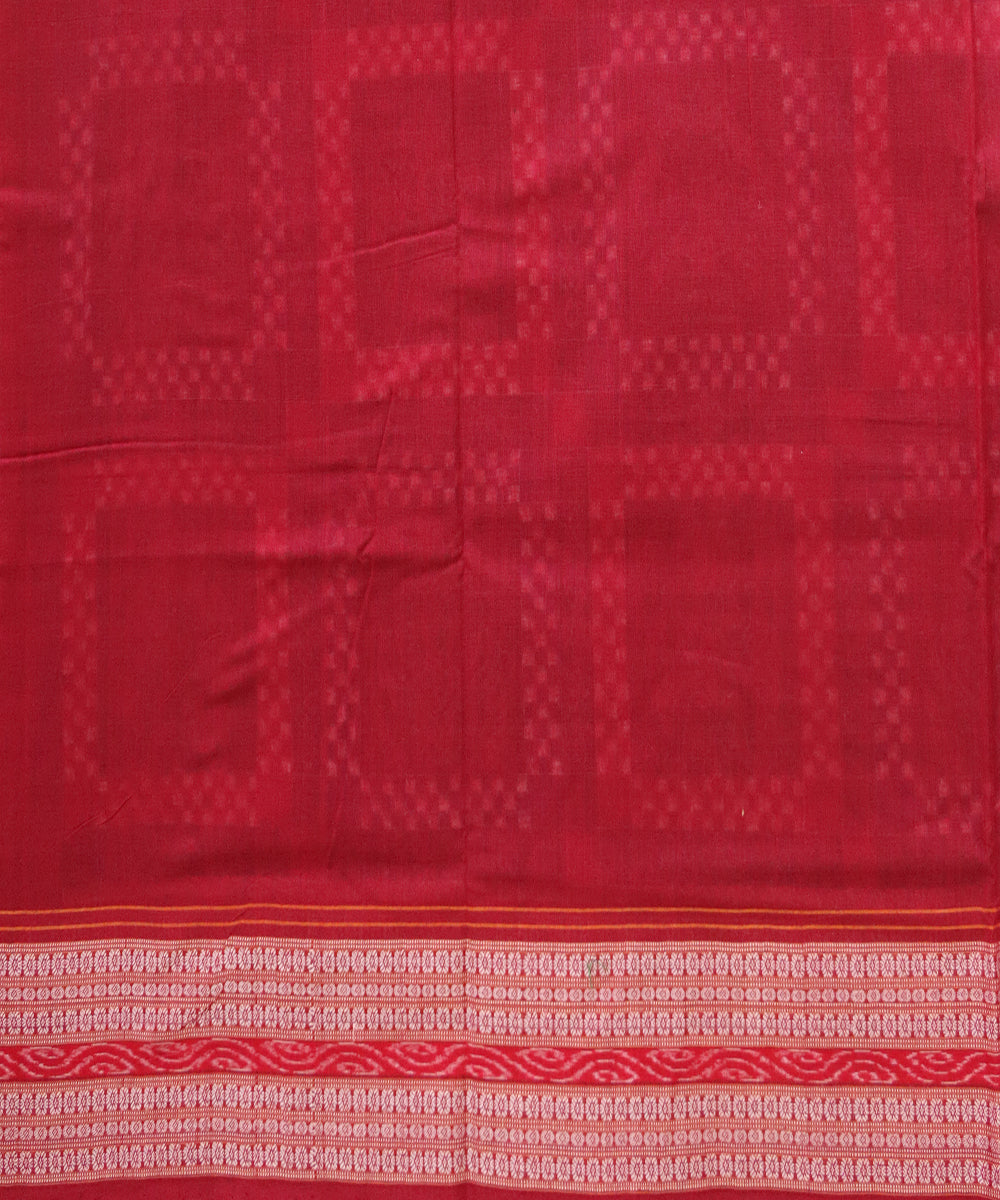 Multicolor dark red handloom sambalpuri cotton saree