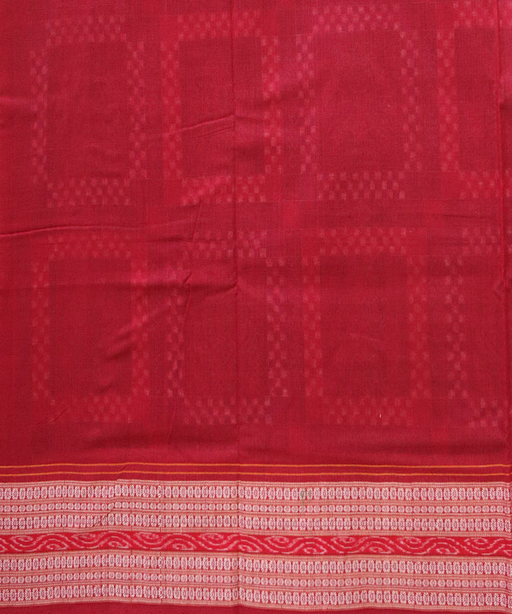 Multicolor dark red handloom sambalpuri cotton saree