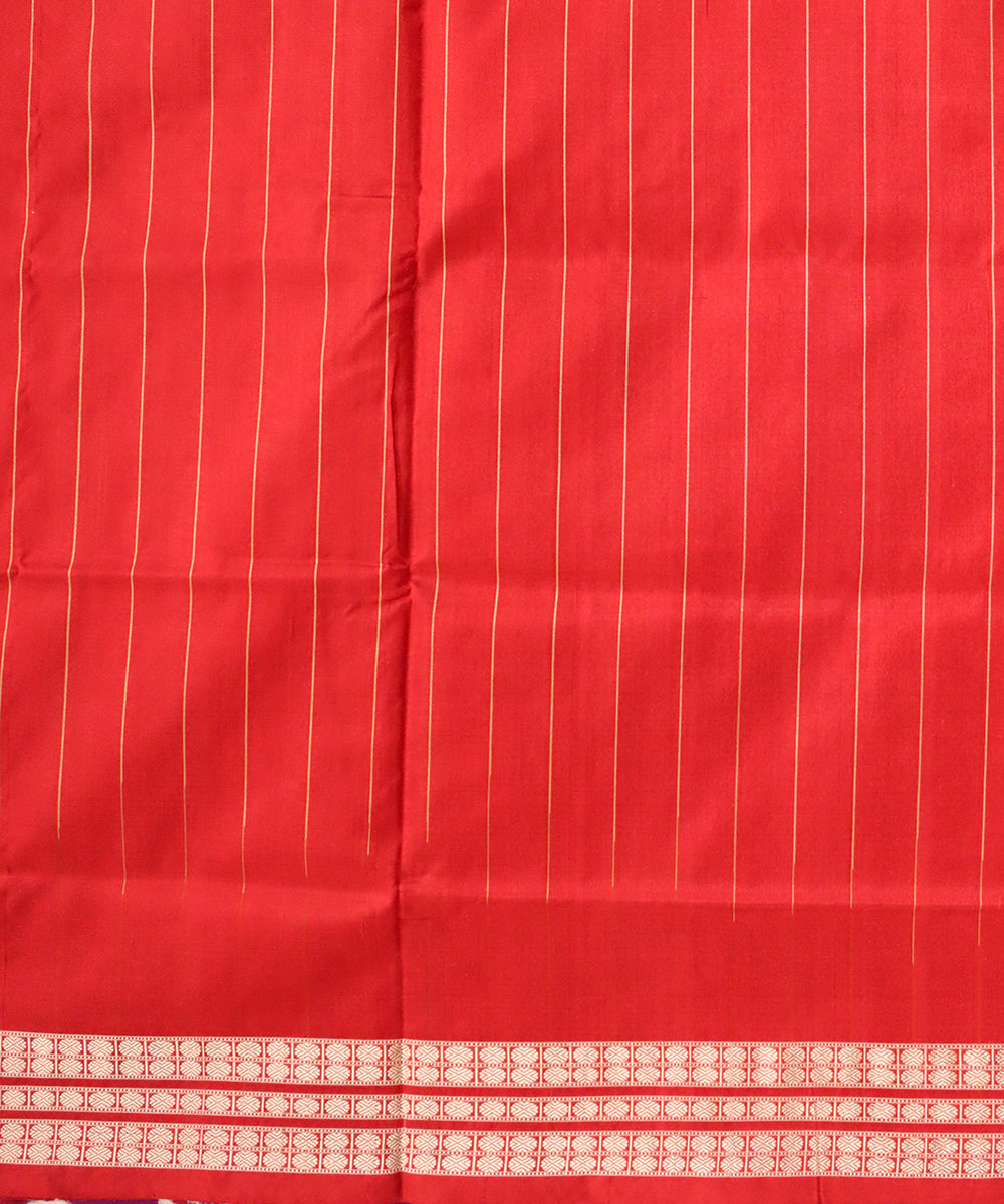 Bluebonnet dark red silk handloom sambalpuri saree