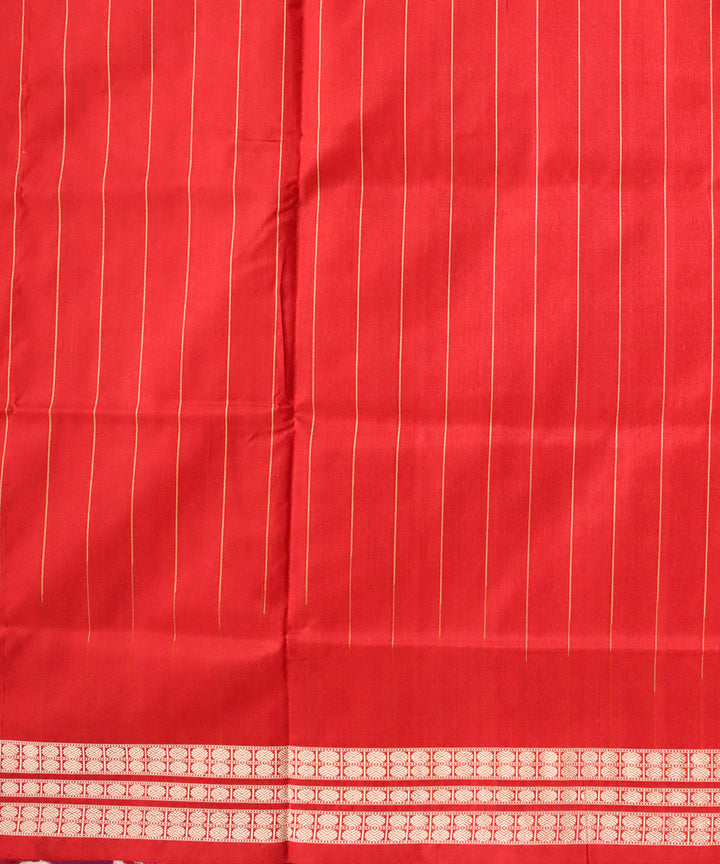 Bluebonnet dark red silk handloom sambalpuri saree
