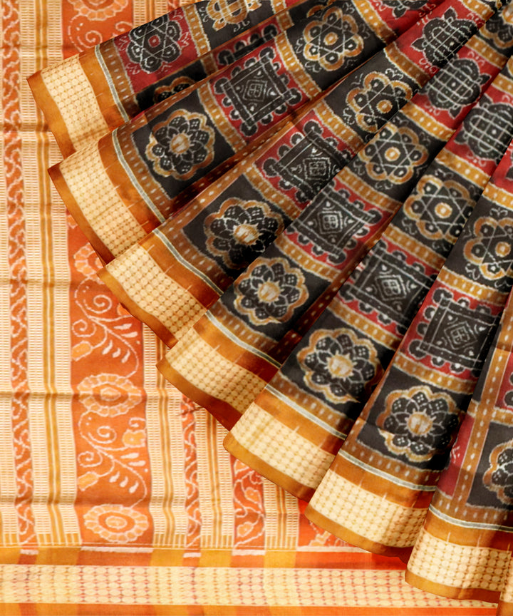 Multicolor bronze silk handloom sambalpuri saree