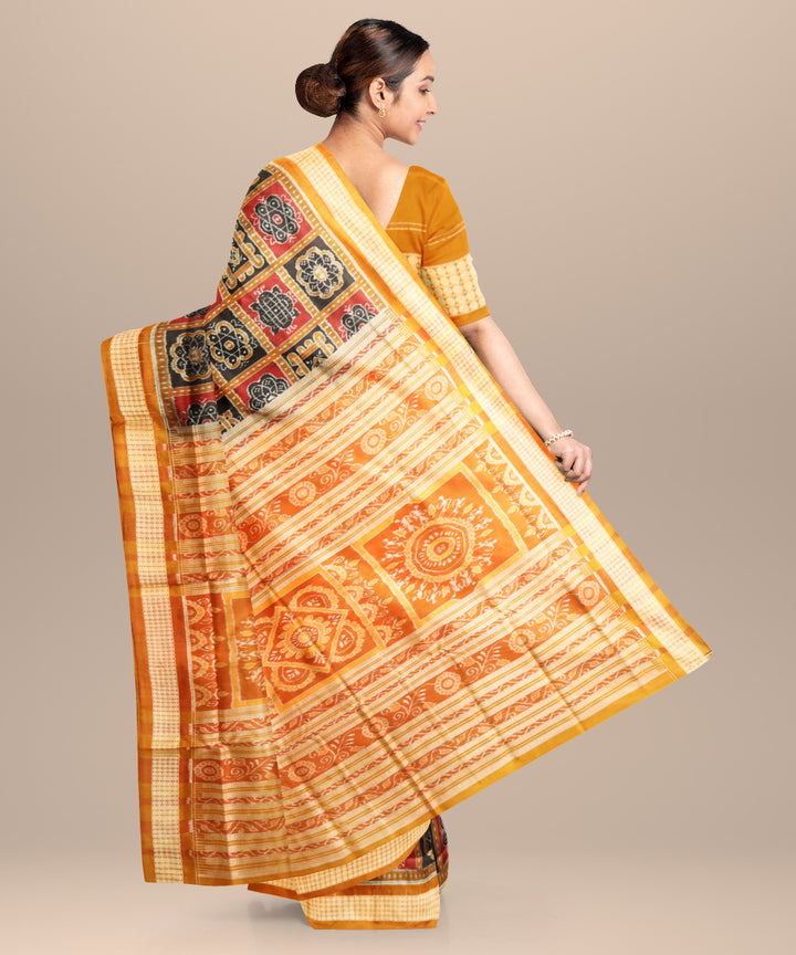 Multicolor bronze silk handloom sambalpuri saree