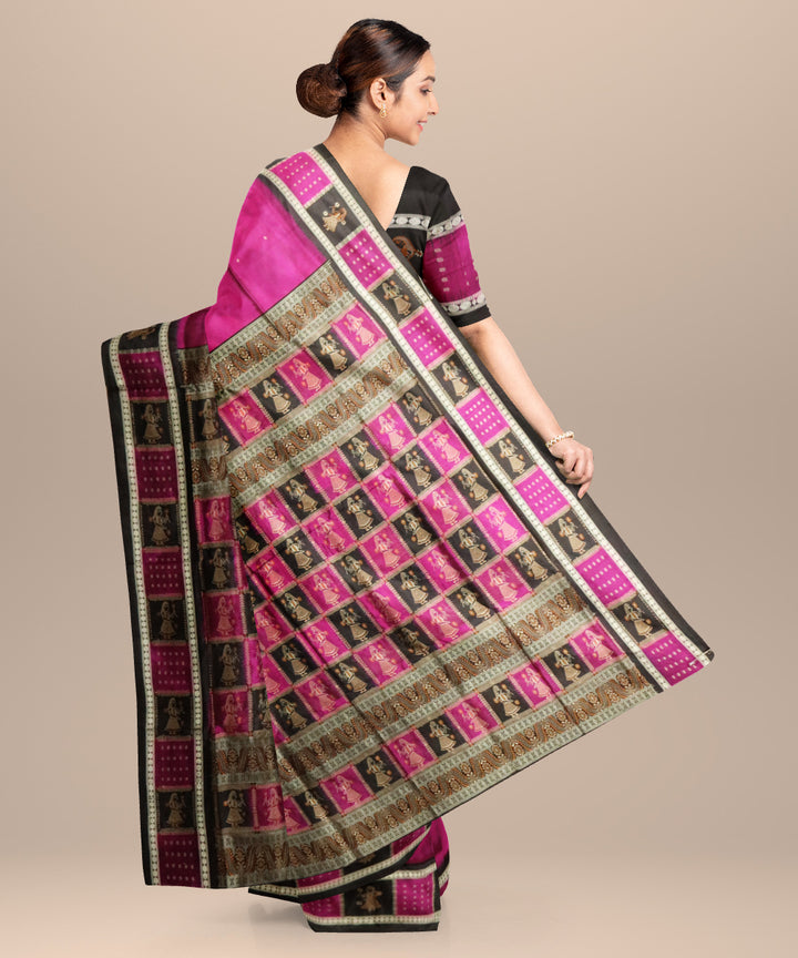 Byzantium black silk handloom bomkai saree